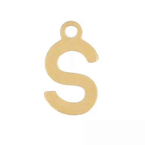 Breloque lettre alphabet 7 mm - S - Acier inoxydable 304 Doré x1