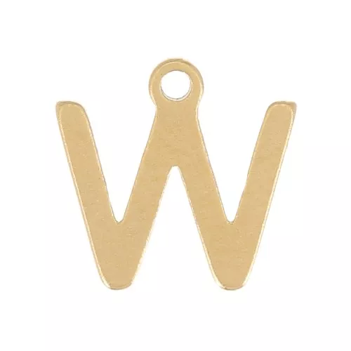 Breloque lettre alphabet 7 mm - W - Acier inoxydable 304 Doré x1