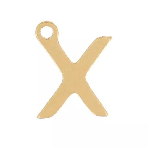 Breloque lettre alphabet 7 mm - X - Acier inoxydable 304 Doré x1