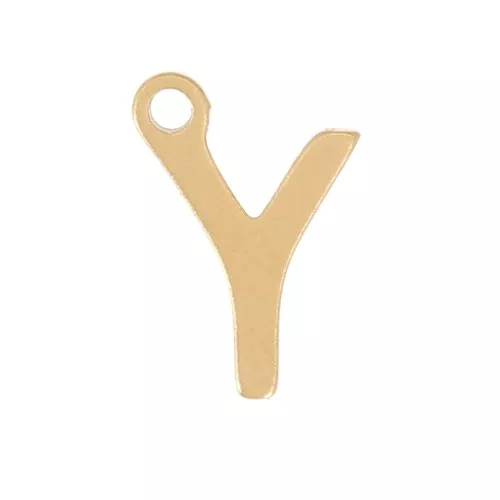 Breloque lettre alphabet 7 mm - Y - Acier inoxydable 304 Doré x1