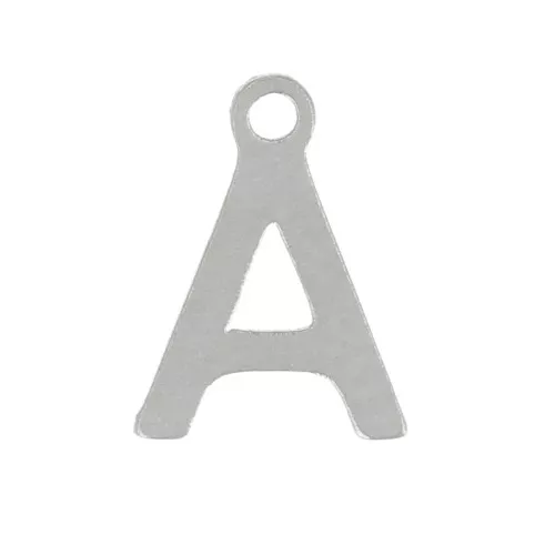 Breloque lettre alphabet 7 mm - A - Acier inoxydable 304 x1