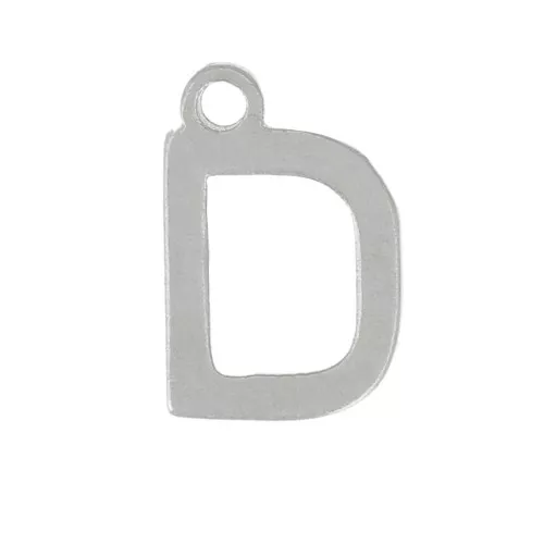 Breloque lettre alphabet 7 mm - D - Acier inoxydable 304 x1