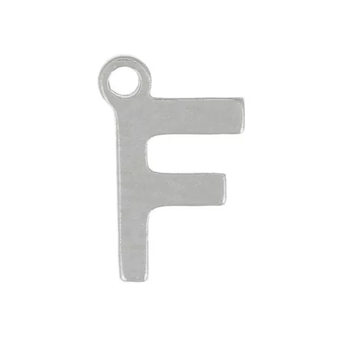 Breloque lettre alphabet 7 mm - F - Acier inoxydable 304 x1