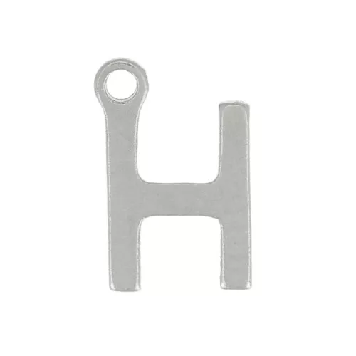 Breloque lettre alphabet 7 mm - H - Acier inoxydable 304 x1