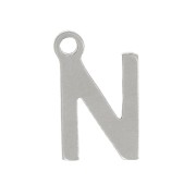 Breloque lettre alphabet 7 mm - N - Acier inoxydable 304 x1