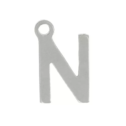 Breloque lettre alphabet 7 mm - N - Acier inoxydable 304 x1