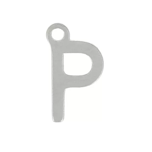 Breloque lettre alphabet 7 mm - P - Acier inoxydable 304 x1