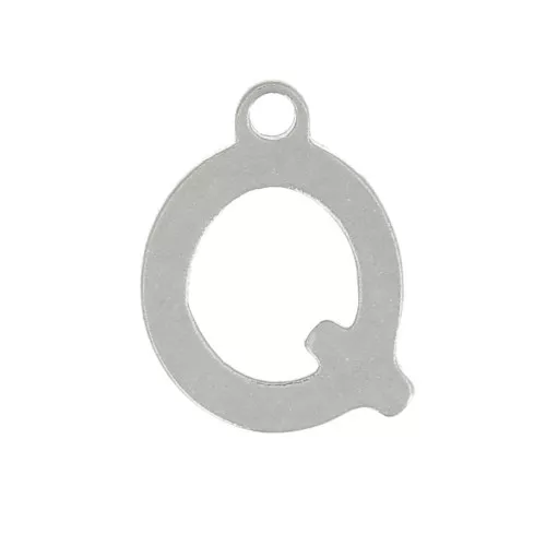 Breloque lettre alphabet 7 mm - Q - Acier inoxydable 304 x1