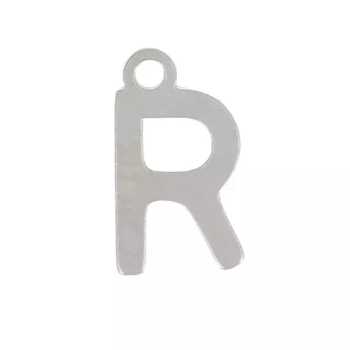 Breloque lettre alphabet 7 mm - R - Acier inoxydable 304 x1