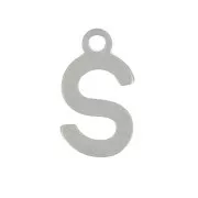 Breloque lettre alphabet 7 mm - S - Acier inoxydable 304 x1