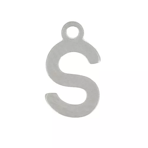 Breloque lettre alphabet 7 mm - S - Acier inoxydable 304 x1