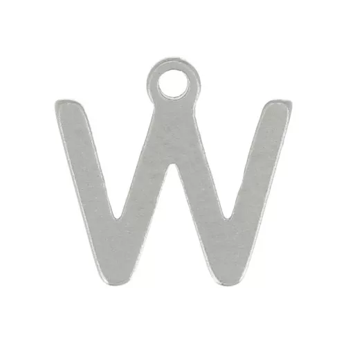 Breloque lettre alphabet 7 mm - W - Acier inoxydable 304 x1