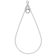 Supports boucles d'oreilles gouttes anneau 44x23 mm - Acier inox 316L x2|raw }}