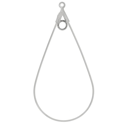 Supports boucles d'oreilles gouttes anneau 44x23 mm - Acier inox 316L x2