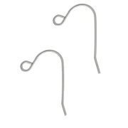 Crochets d'oreilles 12 mm - Acier inoxydable 316L x2