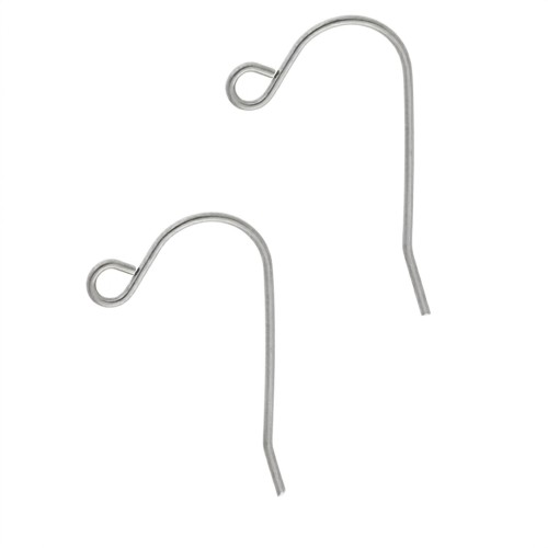 Crochets d'oreilles 12 mm - Acier inoxydable 316L x2