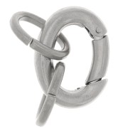 Fermoir ovale mousqueton 21x16 mm avec 2 anneaux ouverts - Acier inoxydable 316L|raw }}