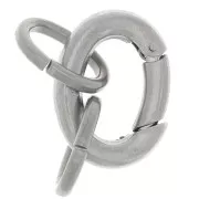 Fermoir ovale mousqueton 21x16 mm avec 2 anneaux ouverts - Acier inoxydable 316L