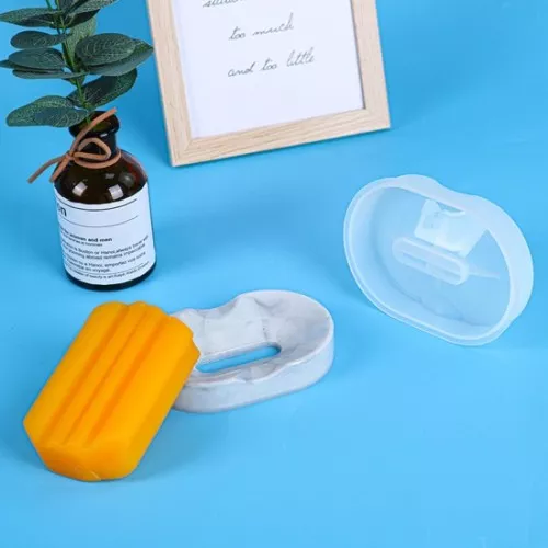 Moule silicone pour réaliser un porte-savon ovale 11x7.7 cm - Transparent x1