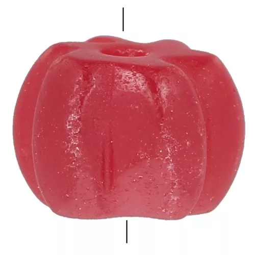 Perle citrouille 8 mm en pierre gemme teintée - Calcédoine rouge x1