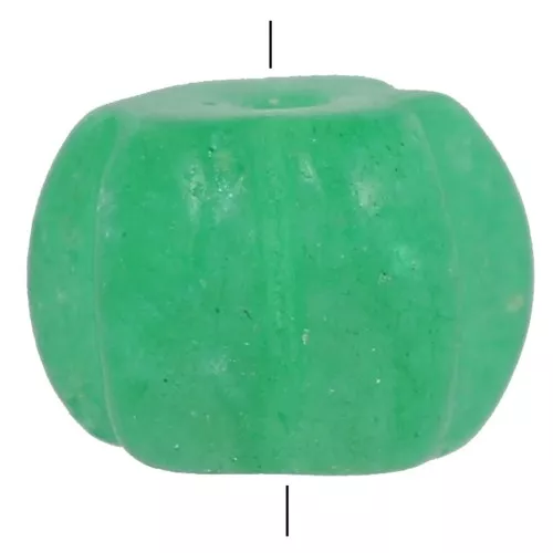Perle citrouille 8 mm en pierre gemme teintée - Calcédoine vert foncé x1