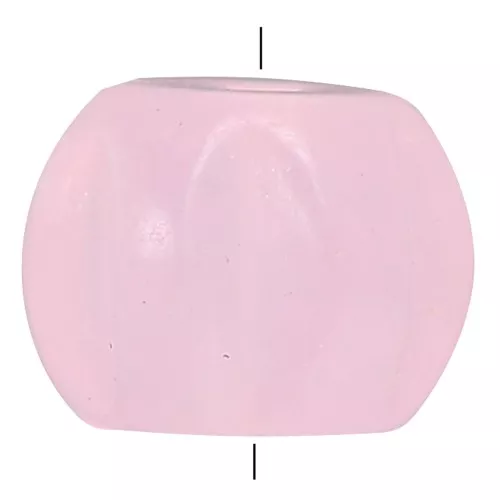 Perle citrouille 8 mm en pierre gemme teintée - Calcédoine rose x1