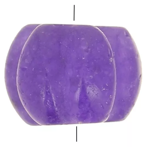Perle citrouille 8 mm en pierre gemme teintée - Calcédoine violet foncé x1