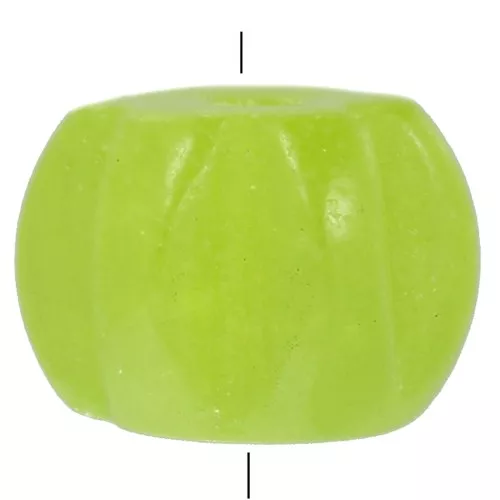 Perle citrouille 8 mm en pierre gemme teintée - Calcédoine vert clair x1