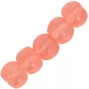 Perle citrouille 8 mm en pierre gemme teintée - Calcédoine orange x1