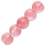 Perle citrouille 8.5 mm en pierre gemme teintée - Calcédoine Rose x1
