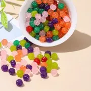 Perle citrouille 8 mm en pierre gemme teintée - Calcédoine orange x1