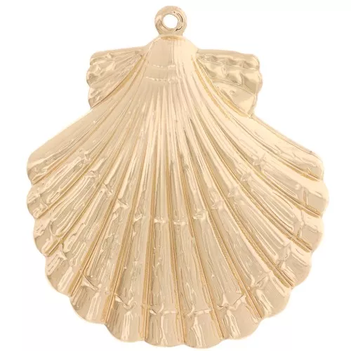 Pendentif coquillage 35x31 mm - Doré x1