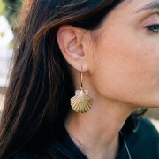 Pendentif coquillage 35x31 mm - Doré x1