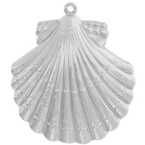 Pendentif coquillage 35x31 mm - Argenté x1