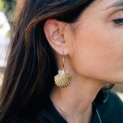 Pendentif coquillage 35x31 mm - Argenté x1