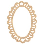 Pendentif chandelier ovale 41x29 mm effet dentelle - Doré x1|raw }}