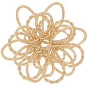 Pendentif intercalaire fleur évidée en relief 27 mm - Doré x1