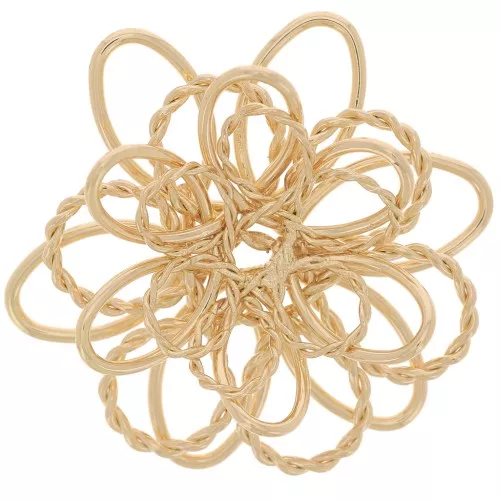 Pendentif intercalaire fleur évidée en relief 27 mm - Doré x1