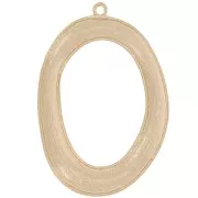 Pendentif ovale irrégulier bombé texturé 43x29 mm - Doré satiné x1