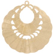 Pendentif rond ajouré travaillé 36.5 mm - Doré x1|raw }}