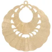 Pendentif rond ajouré travaillé 36.5 mm - Doré x1