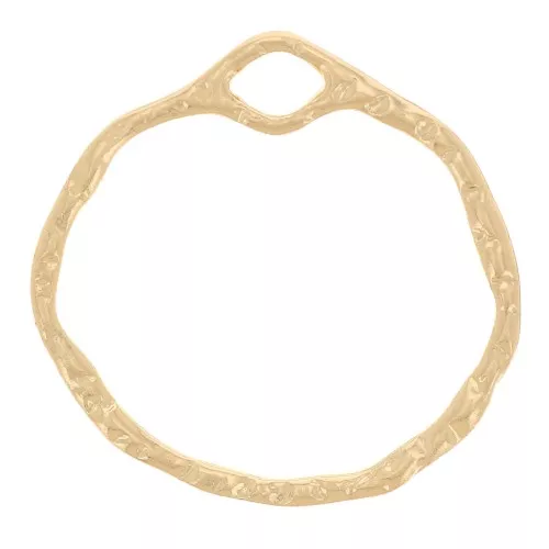 Pendentif cercle irrégulier martelé 22 mm - Doré x1