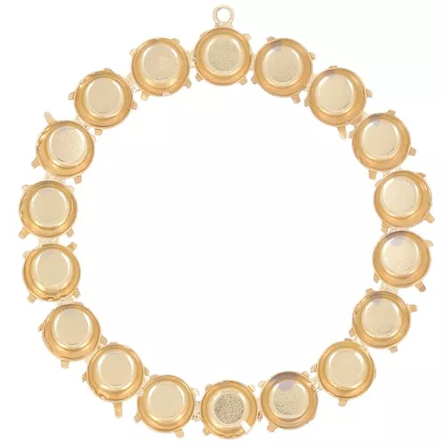 Pendentif cercle 55 mm pour 18 cabochons 1088 8 mm - Doré x1