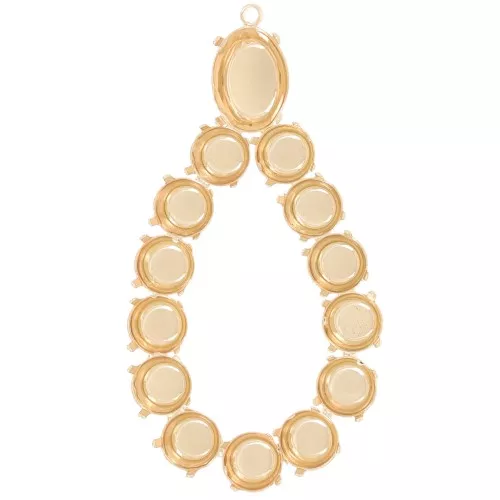 Pendentif goutte 64x34 mm pour cabochons 1088 8 mm & cabochon 4120 14x10 mm - Doré
