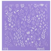 Silk Screen VeroS pour pâte polymère 90x90 mm - Motif fleurs et feuilles n°173 x1|raw }}