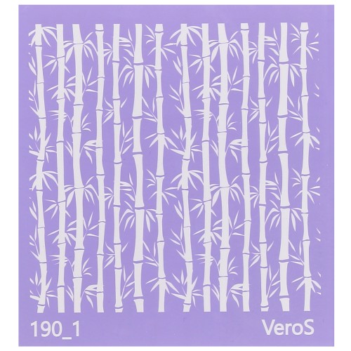 Silk Screen VeroS pour pâte polymère 90x90 mm - Motif bambou n°190_1 x1