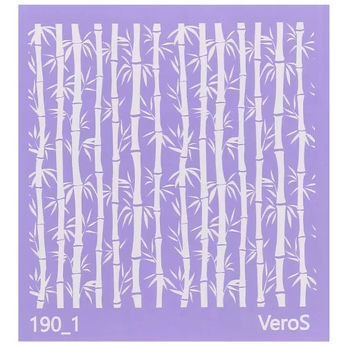 Silk Screen VeroS pour pâte polymère 90x90 mm - Motif bambou n°190_1 x1