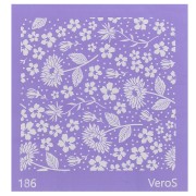 Silk Screen VeroS pour pâte polymère 90x90 mm - Motif fleurs n°186 x1