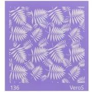 Silk Screen VeroS pour pâte polymère 90x90 mm - Motif feuillage n°136 x1