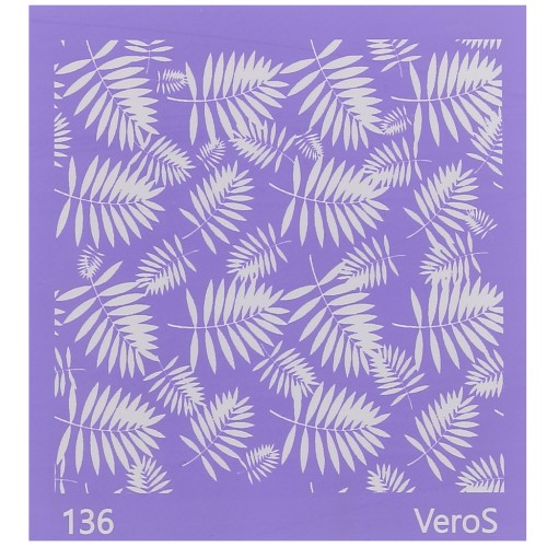 Silk Screen VeroS pour pâte polymère 90x90 mm - Motif feuillage n°136 x1